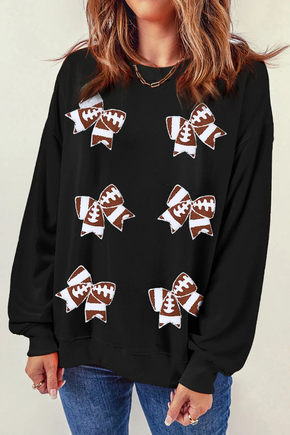 Football Bow Sweatshirt