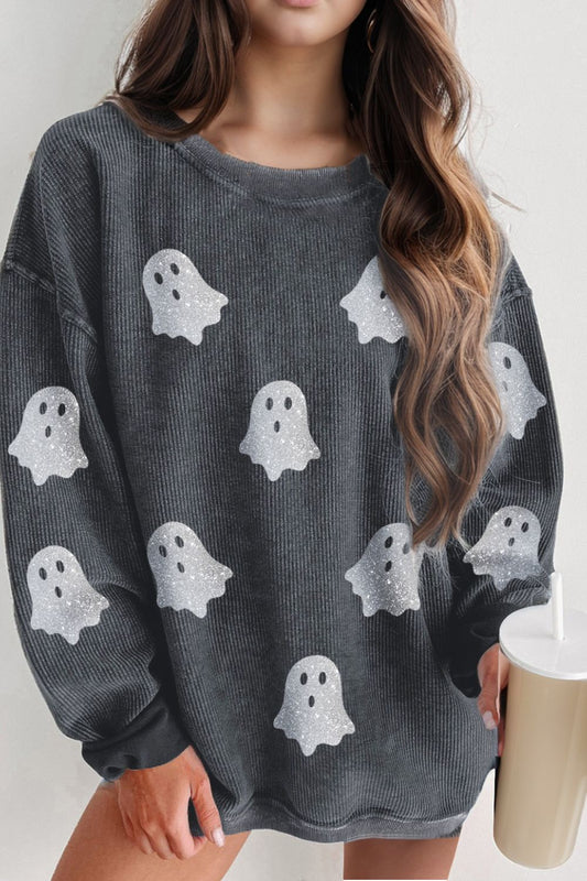 Glitter Ghost Long Sleeve Sweatshirt