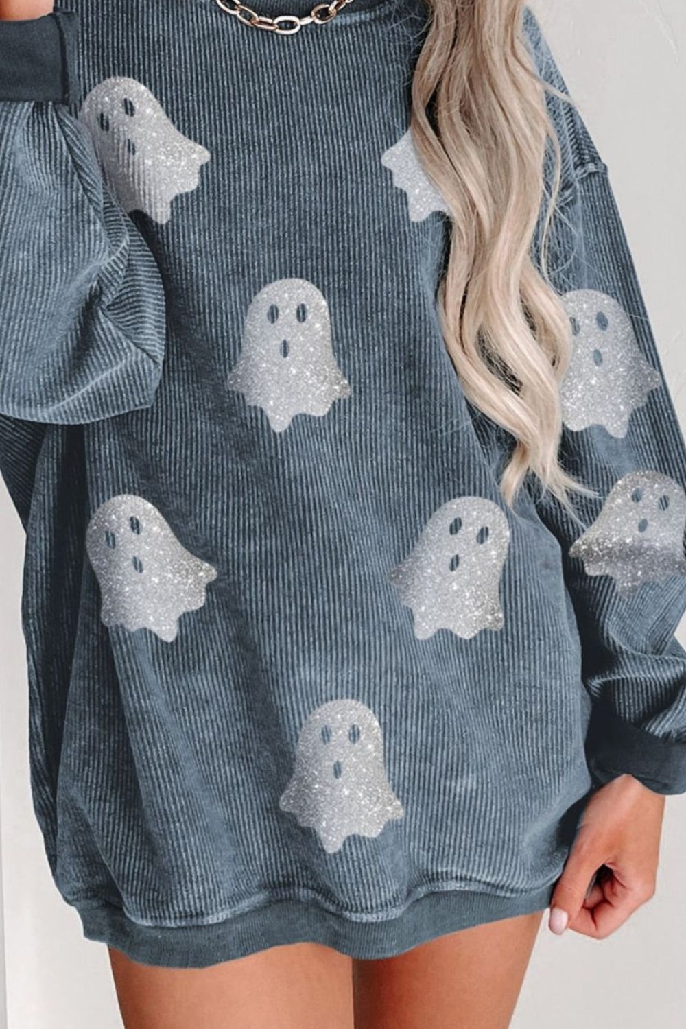 Glitter Ghost Long Sleeve Sweatshirt