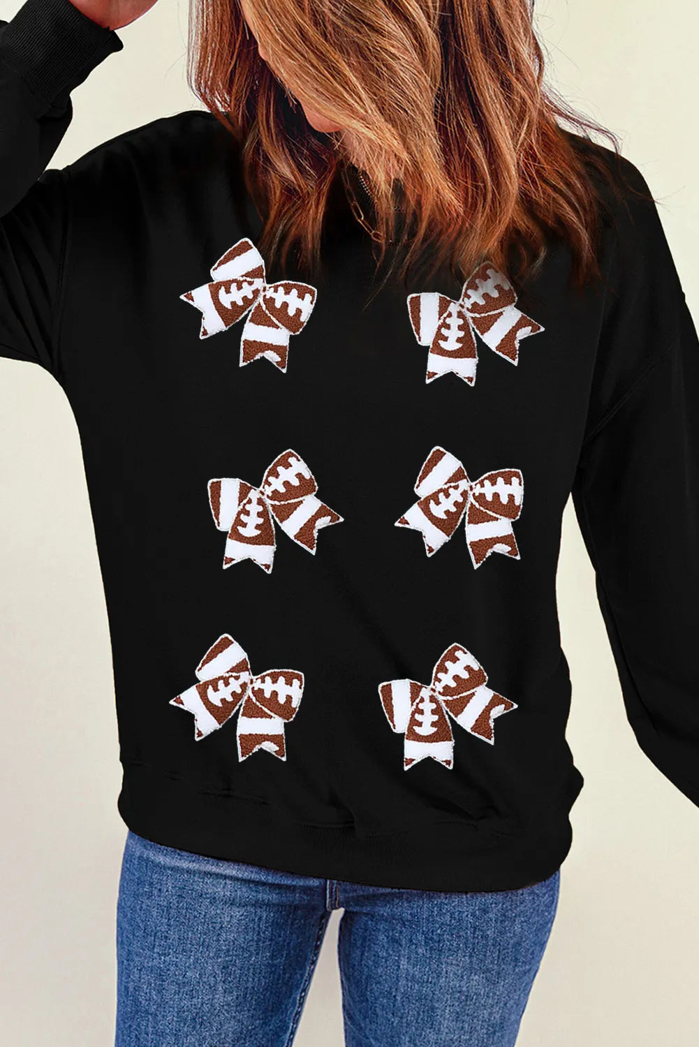 Football Bow Sweatshirt