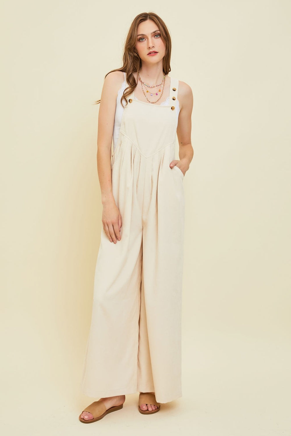 HEYSON Corduroy Sleeveless Wide-Leg Overall