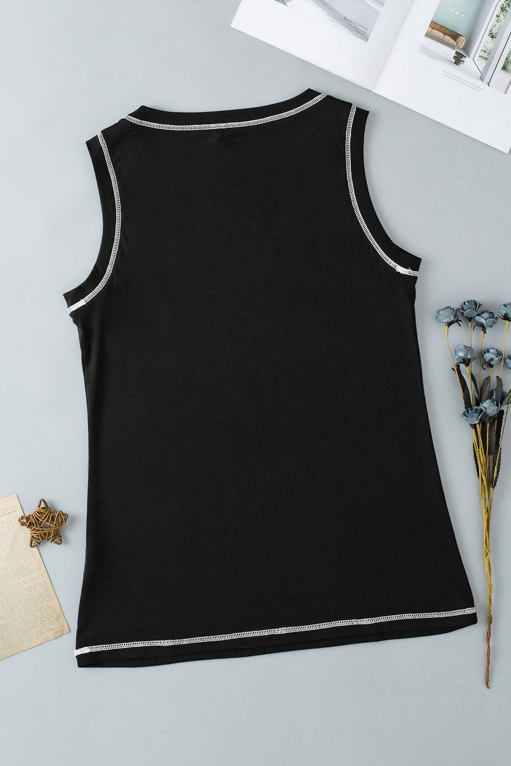 Rhinestone Smile Face Tank