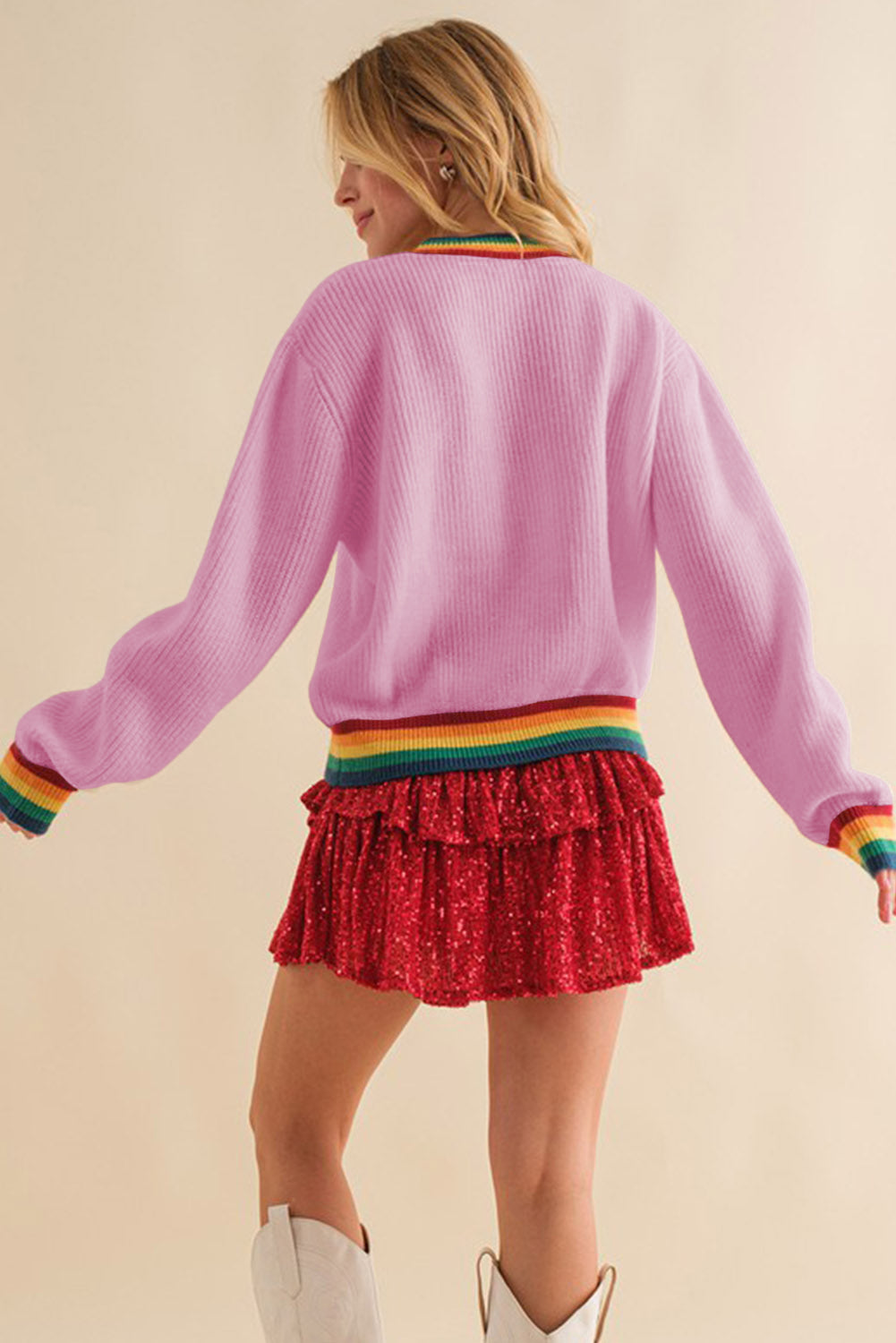 MERRY & BRIGHT Ribbed Sweater