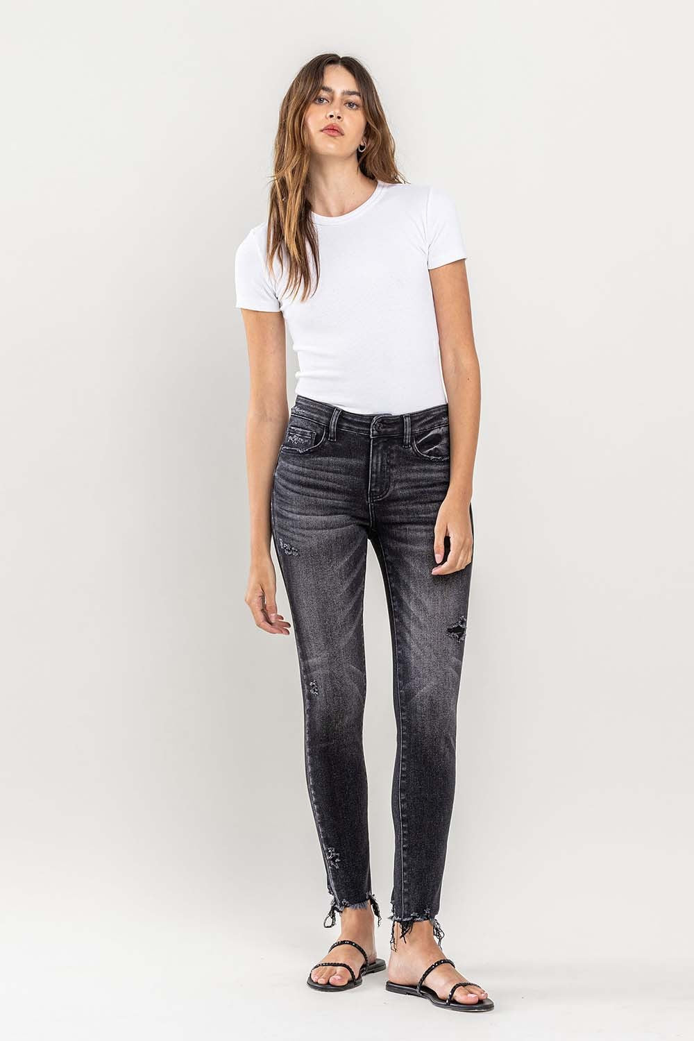 Lovervet Raw Hem Cropped Skinny Jeans