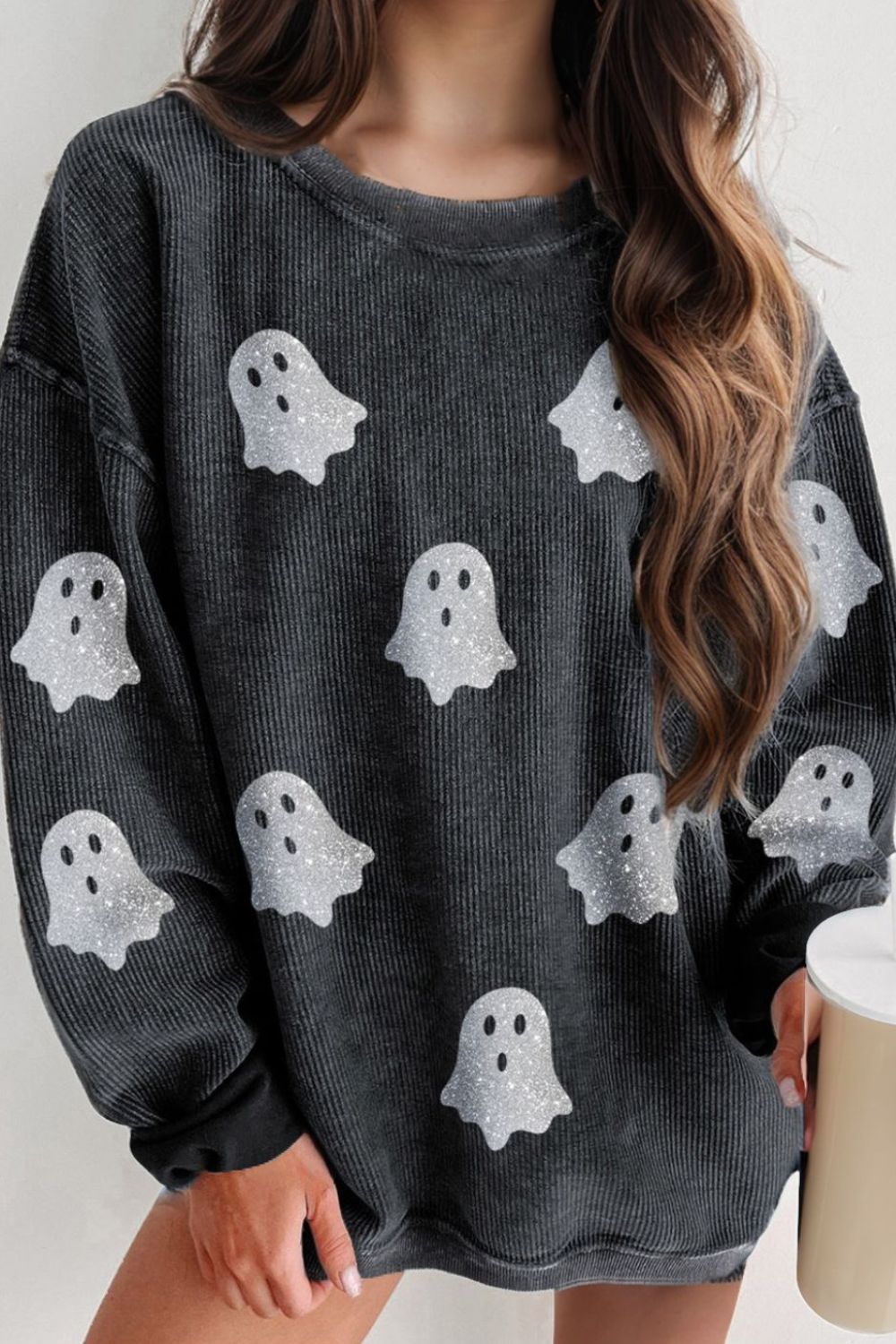 Glitter Ghost Long Sleeve Sweatshirt