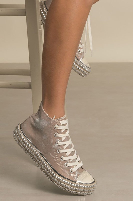 CHANTEL HIGH TOP, STUDS, SNEAKERS