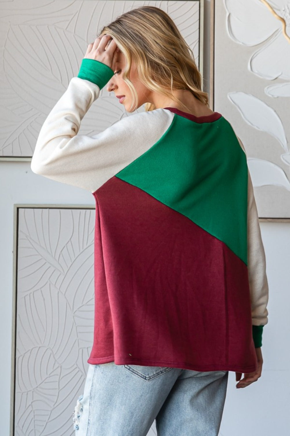 HOPELY Color Block Long Sleeve T-Shirt