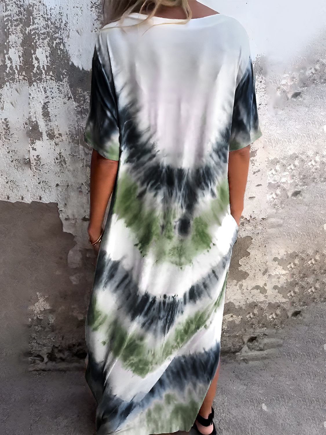 Pocketed Tie-Dye Dress