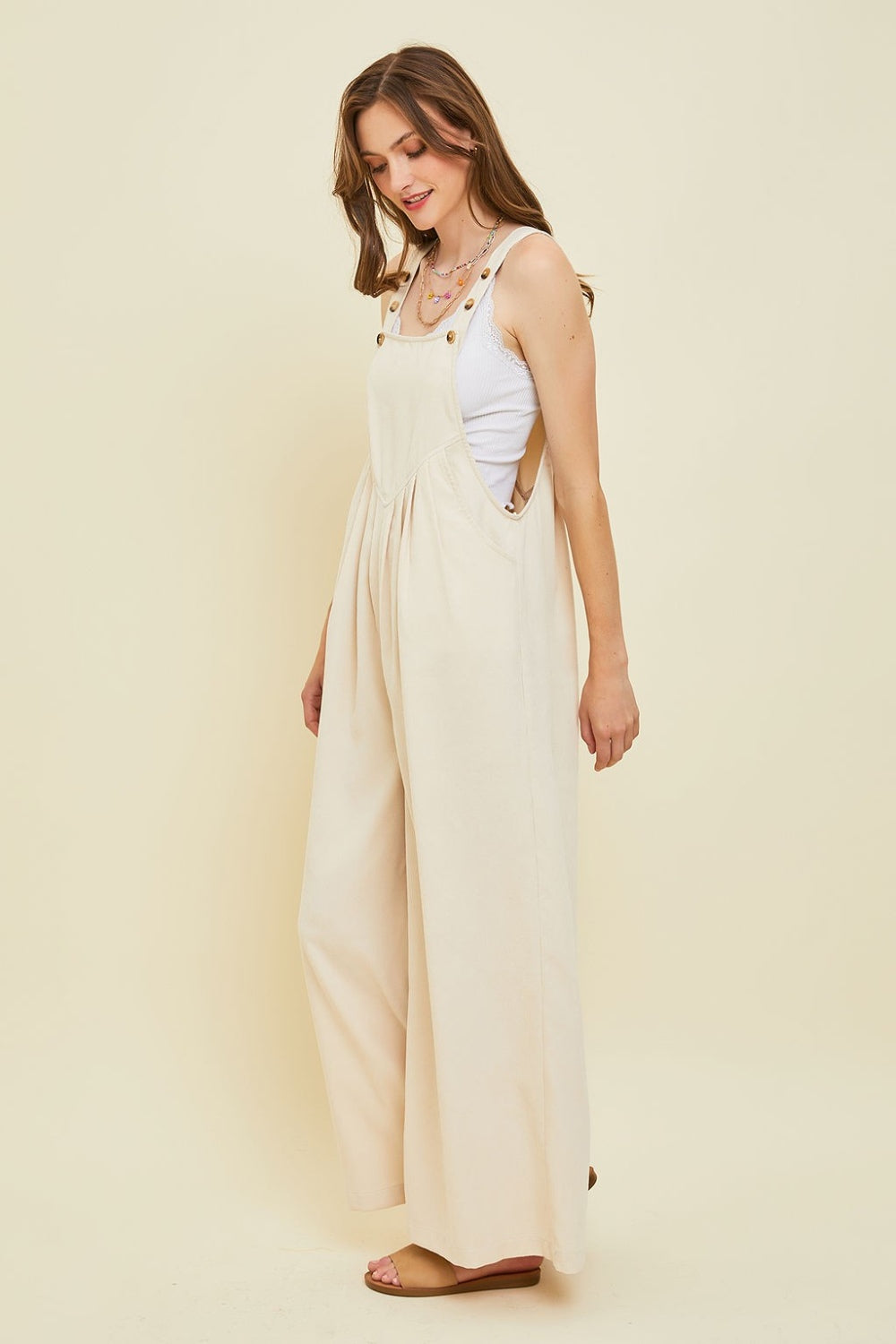 HEYSON Corduroy Sleeveless Wide-Leg Overall