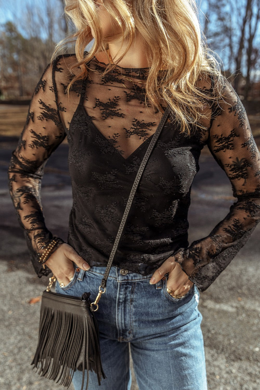 Lace Long Sleeve Blouse