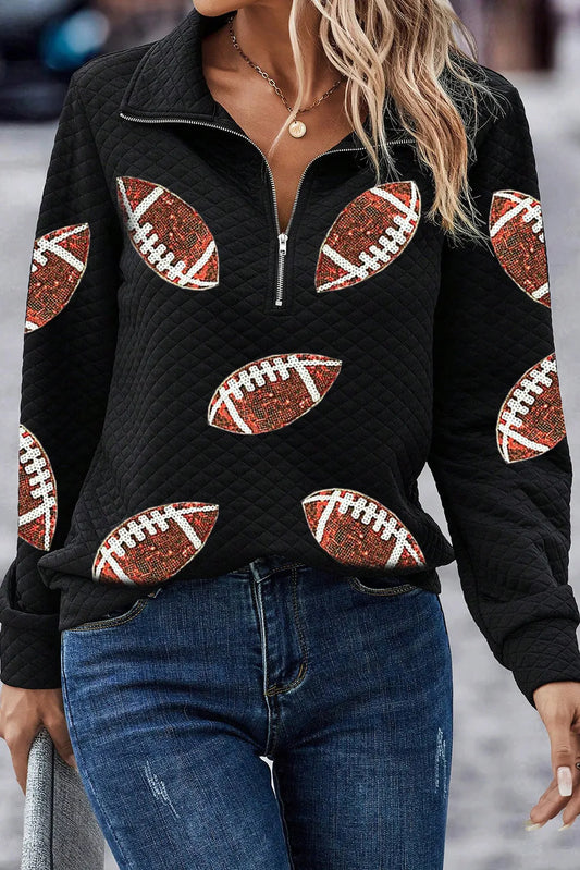 Sequin Football Sweatshirt