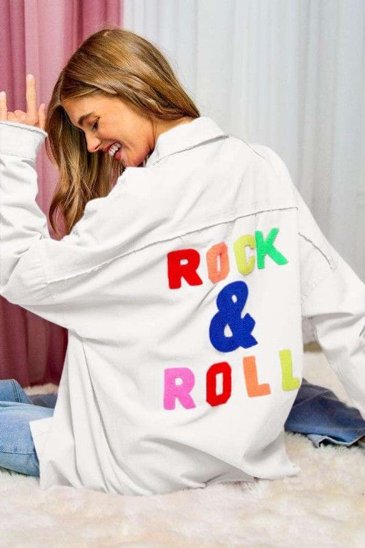 Multi Color Rock & Roll Fringed Hem Detail Shirt