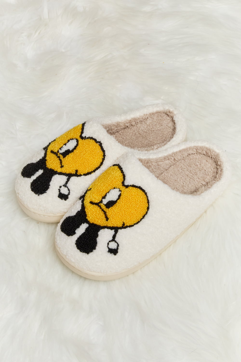 Heart Print Plush Slippers