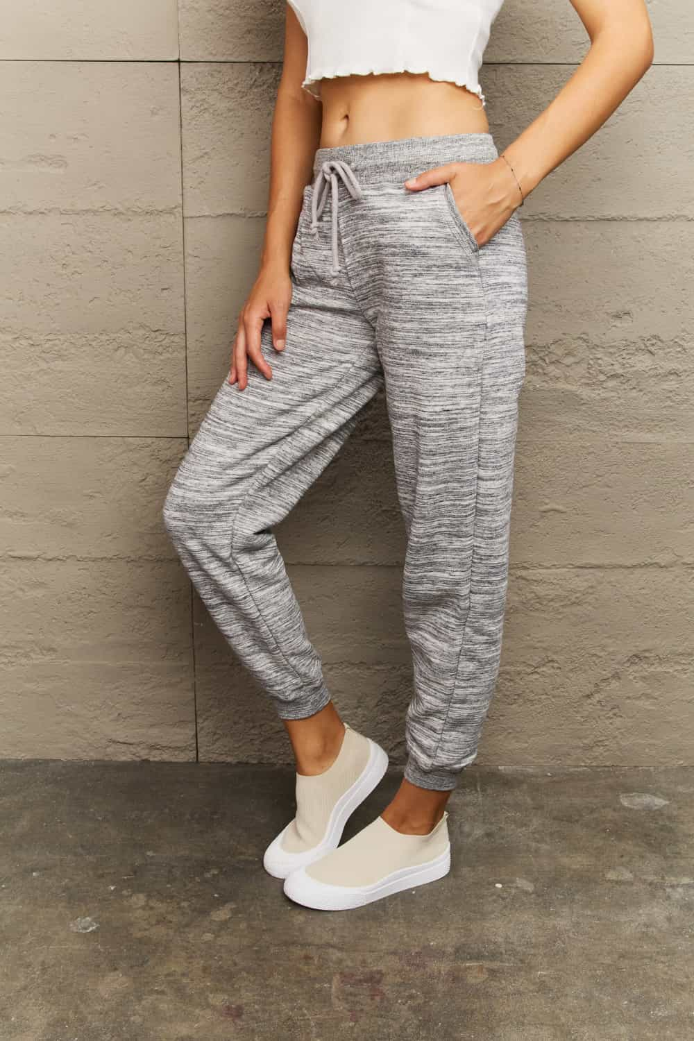 Tie Waist Long Sweatpants