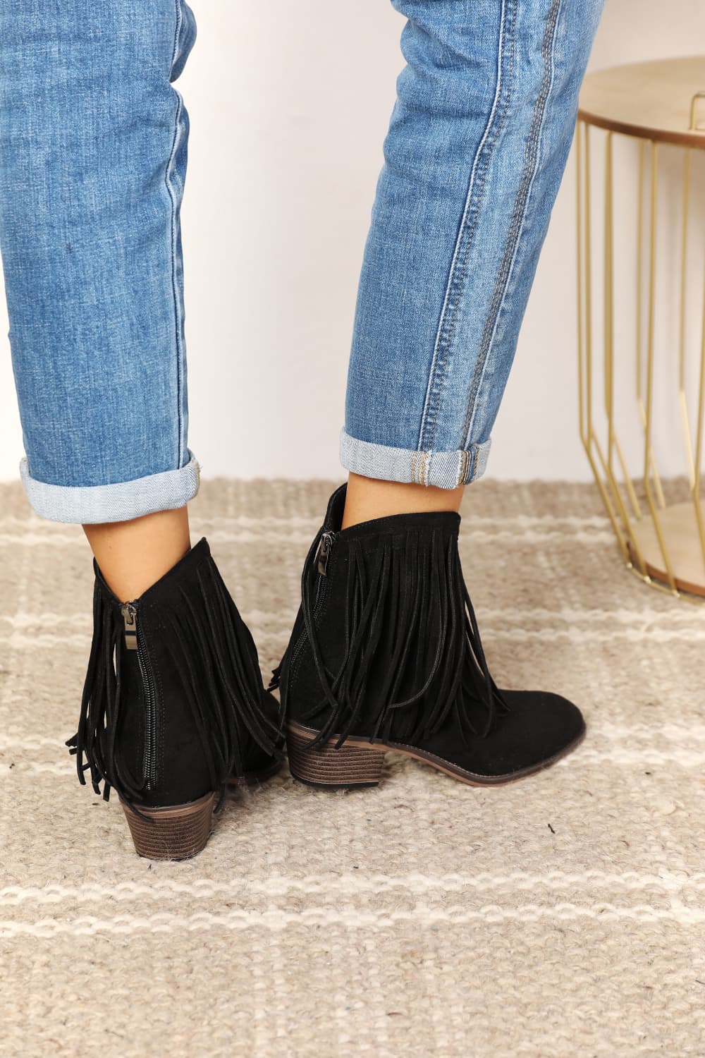 Fringe Cowboy Western Ankle Boots