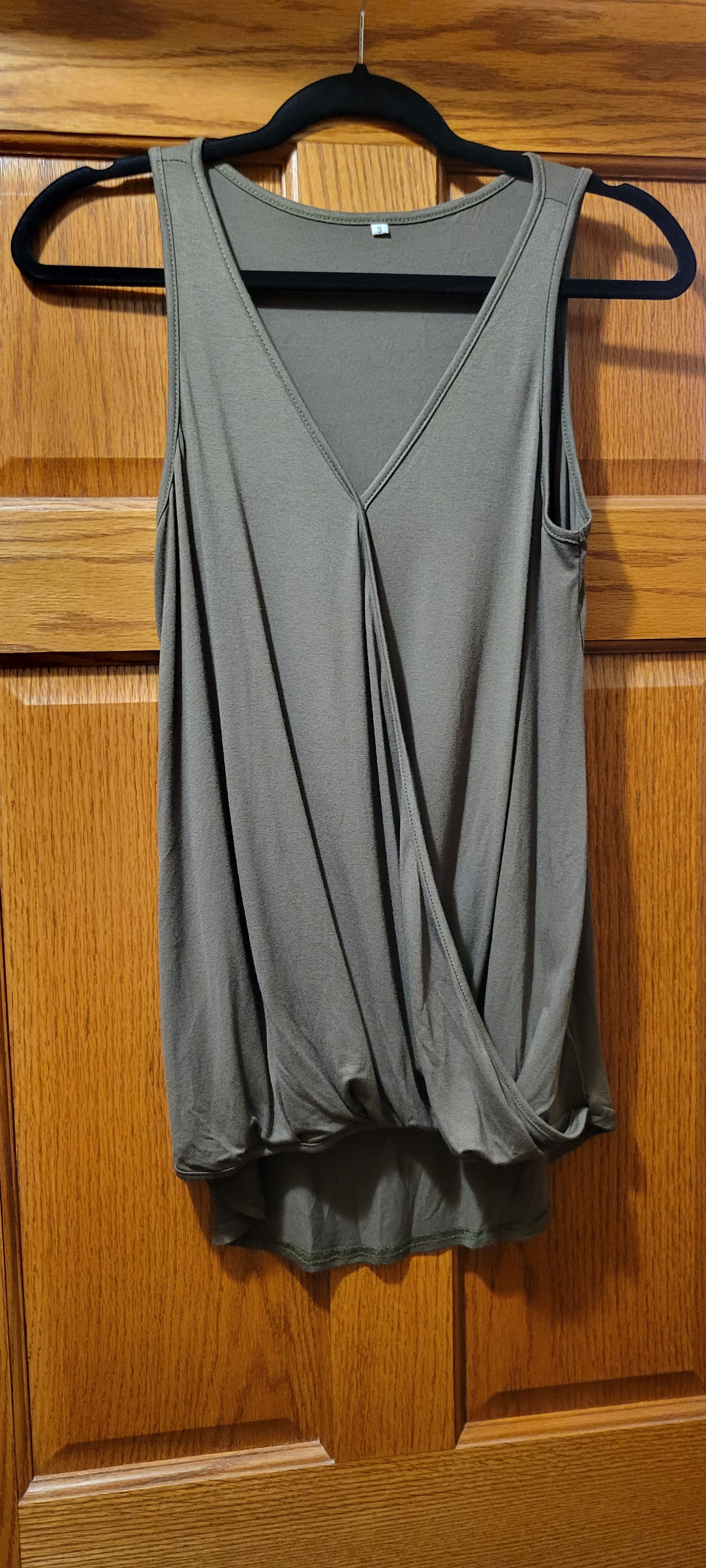 Surplice Tank in Dark Olive