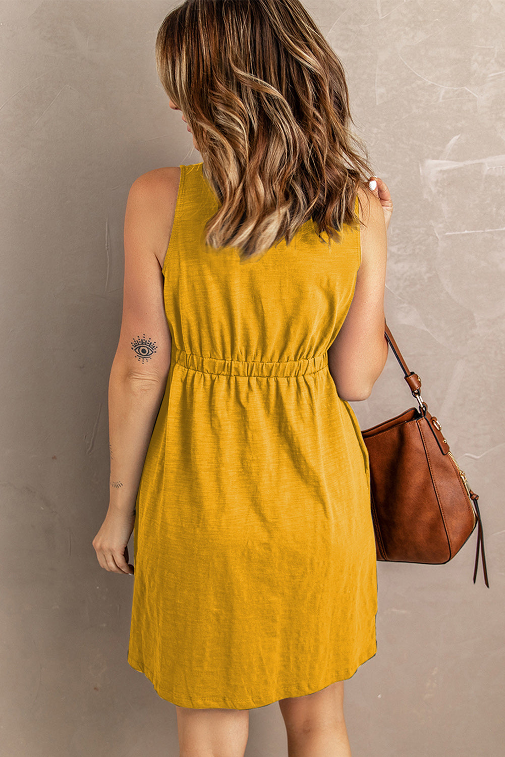 Magic Sleeveless Button Down Mini Dress