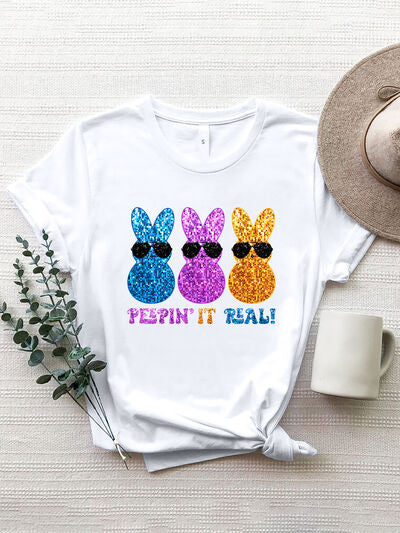 Sequin Rabbit Short Sleeve T-Shirt