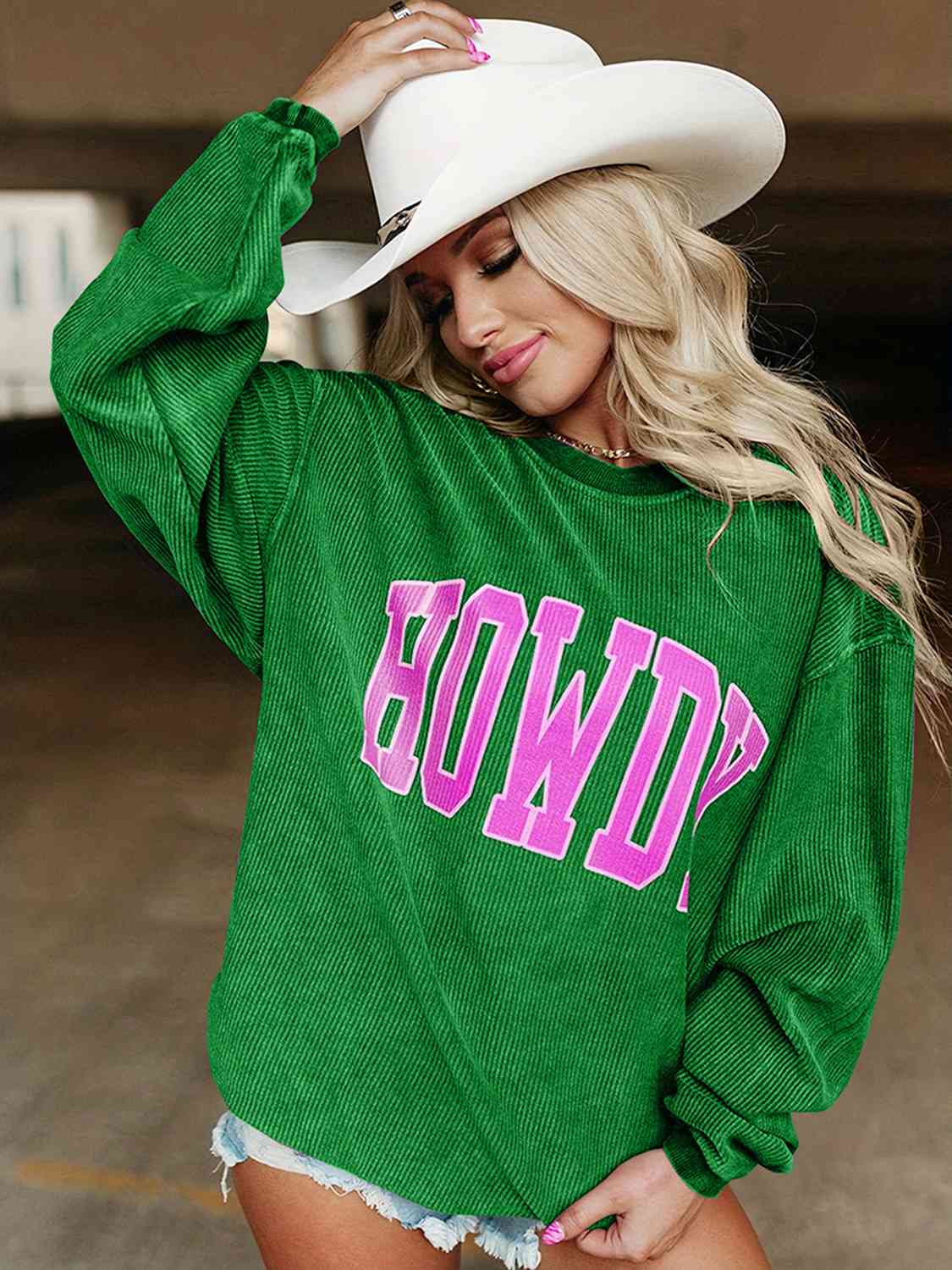 HOWDY Graphic Round Neck Sweatshirt