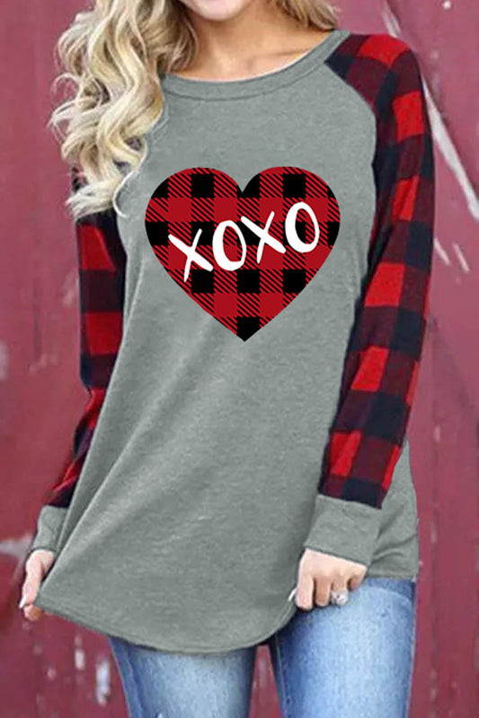 XOXO Buffalo Plaid Tee