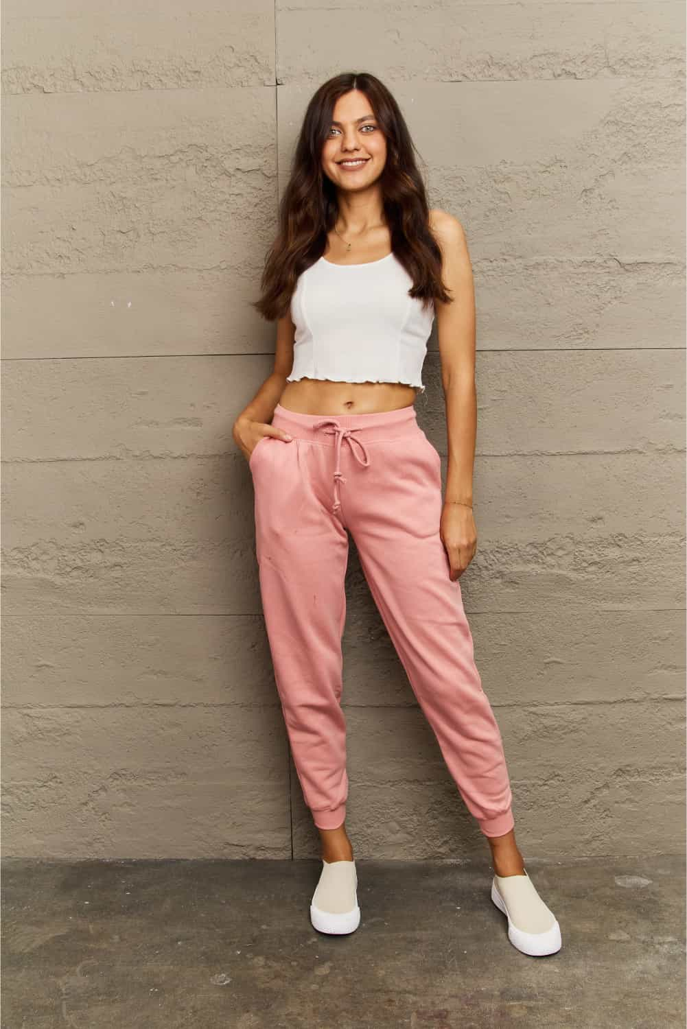 Tie Waist Long Sweatpants