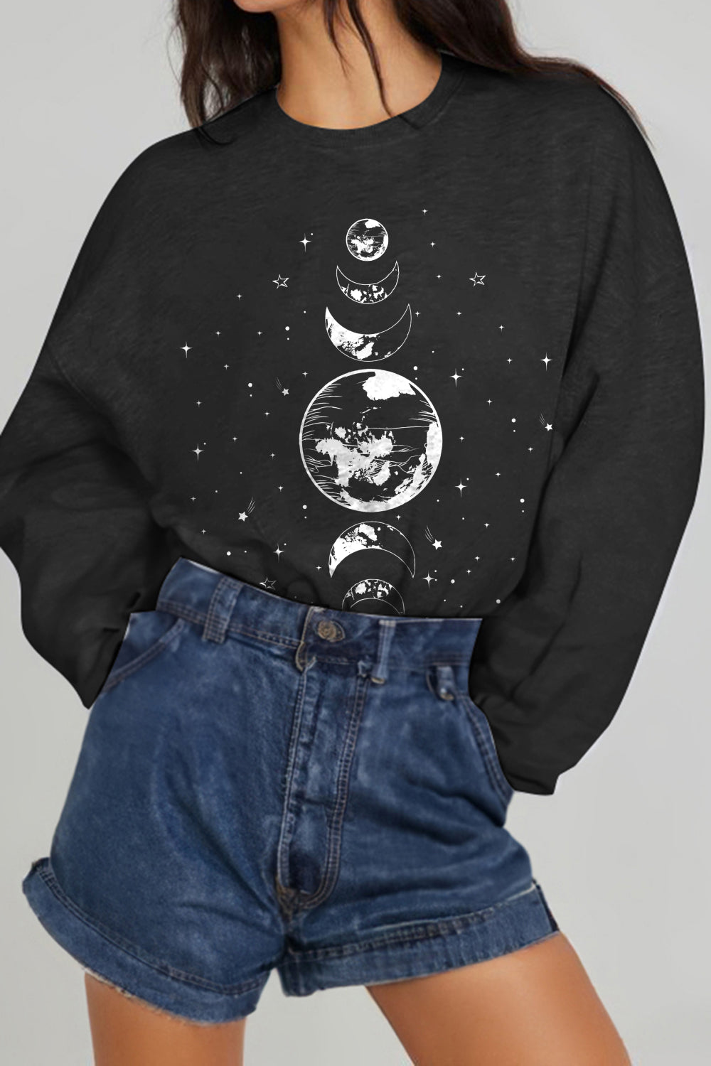 Earth & Moon Graphic Sweatshirt