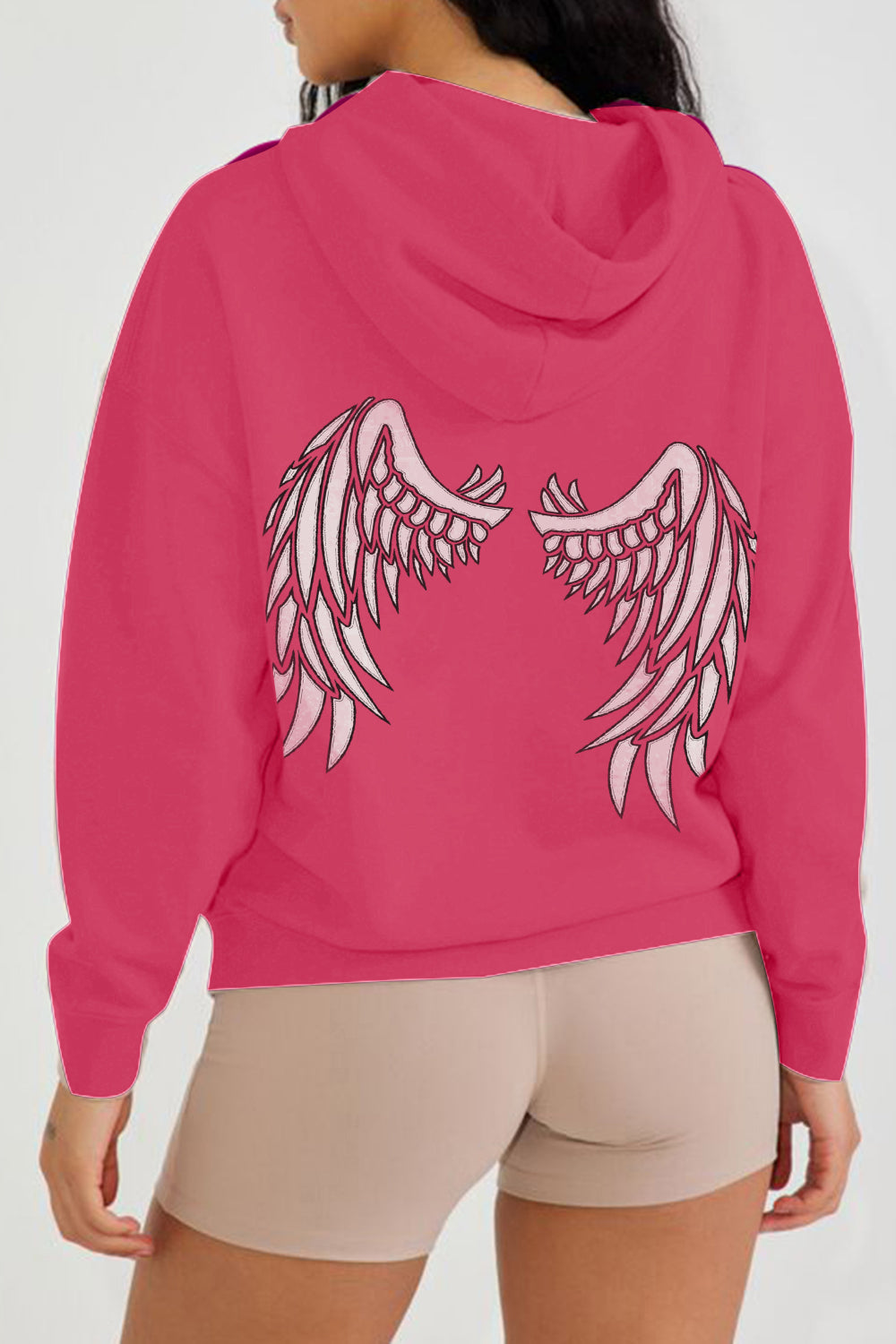 Angel Wings Pink Graphic Hoodie