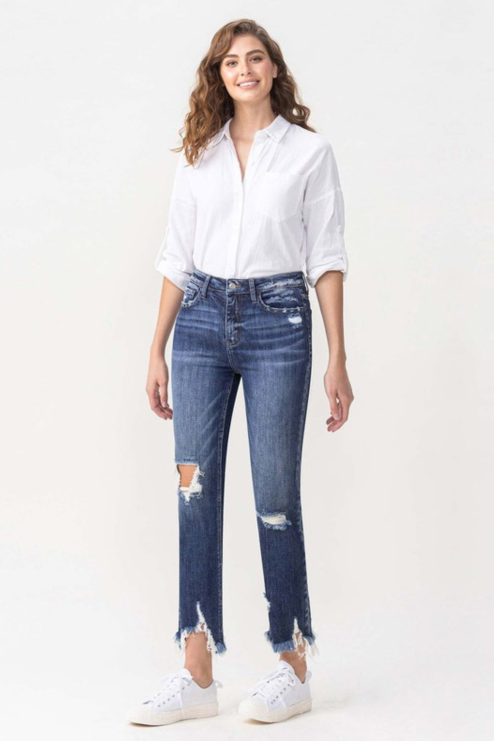 Lovervet Jackie High Rise Crop Straight Leg Jeans