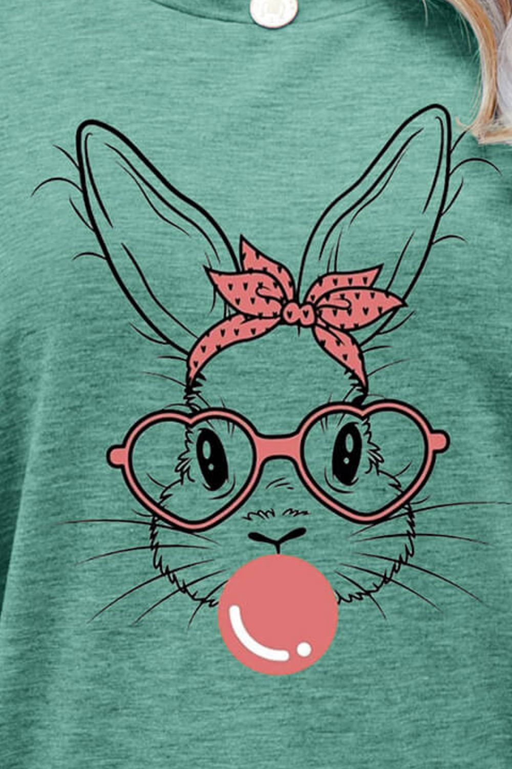 Bunny Gum Graphic Round Neck T-Shirt