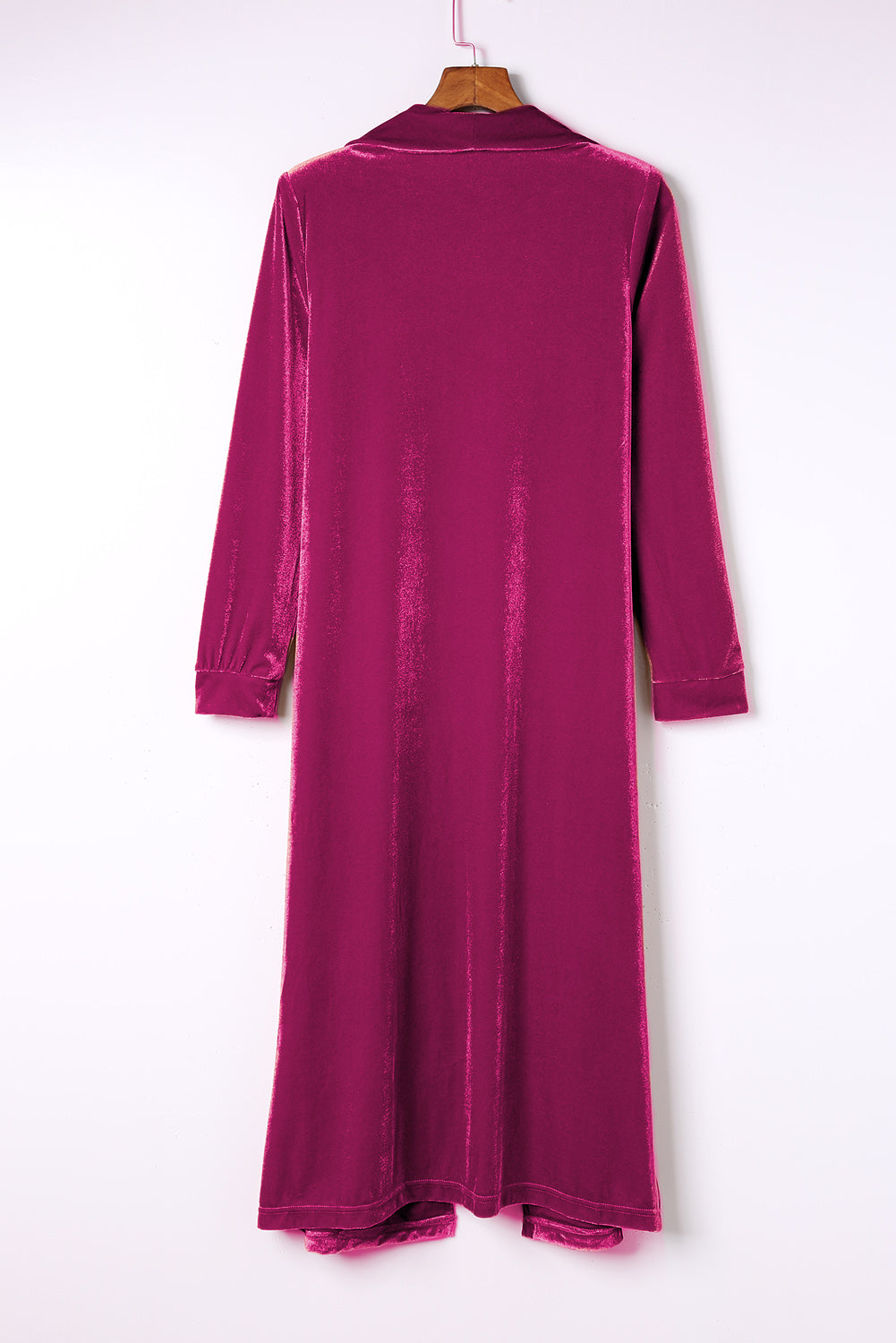 Velveteen Open Front Long Sleeve Cover Up