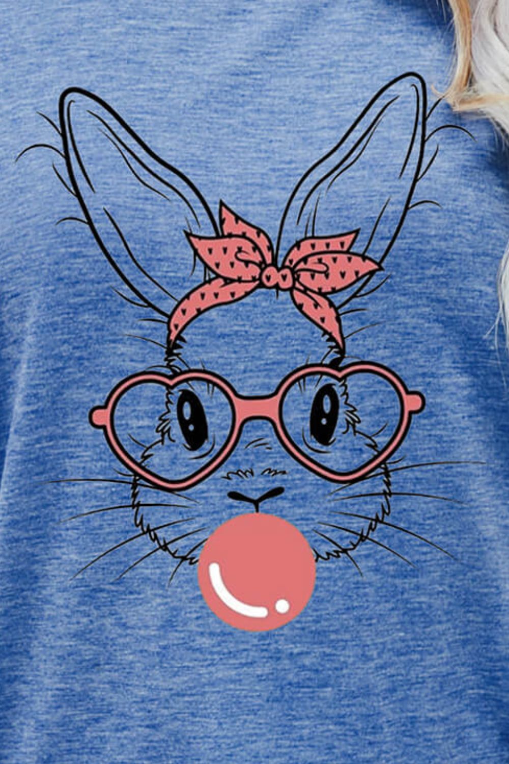 Bunny Gum Graphic Round Neck T-Shirt