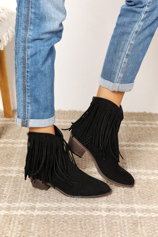 Fringe Cowboy Western Ankle Boots