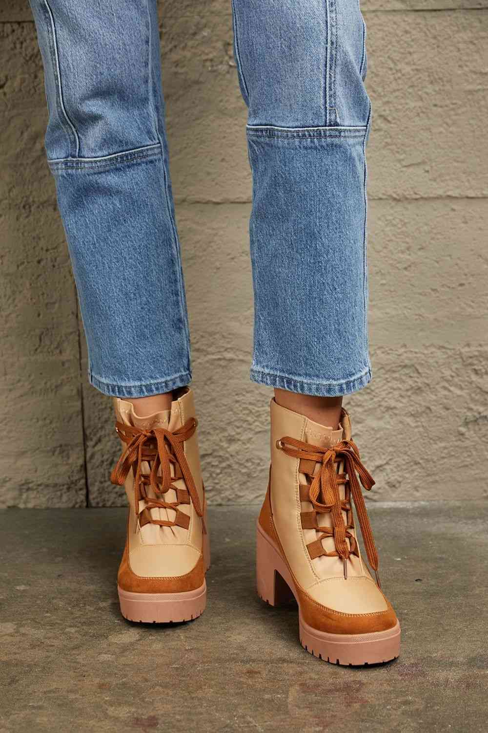 Lace Up Lug Booties