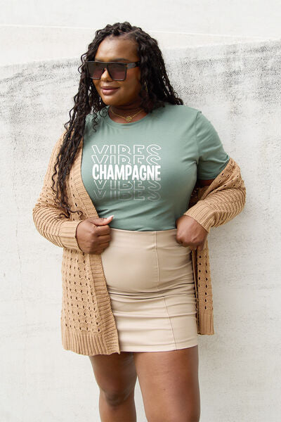 CHAMPAGNE VIBES Round Neck T-Shirt