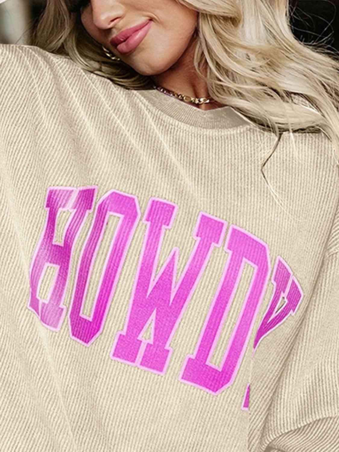 HOWDY Graphic Round Neck Sweatshirt