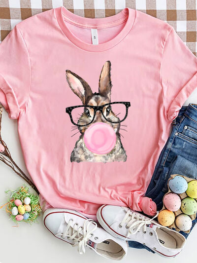 Rabbit Bubble Gum Short Sleeve T-Shirt