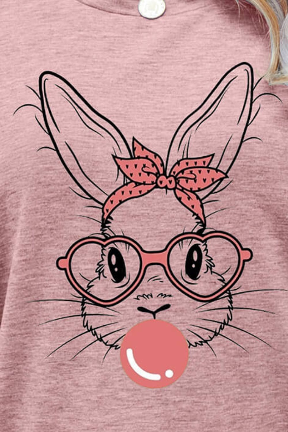 Bunny Gum Graphic Round Neck T-Shirt