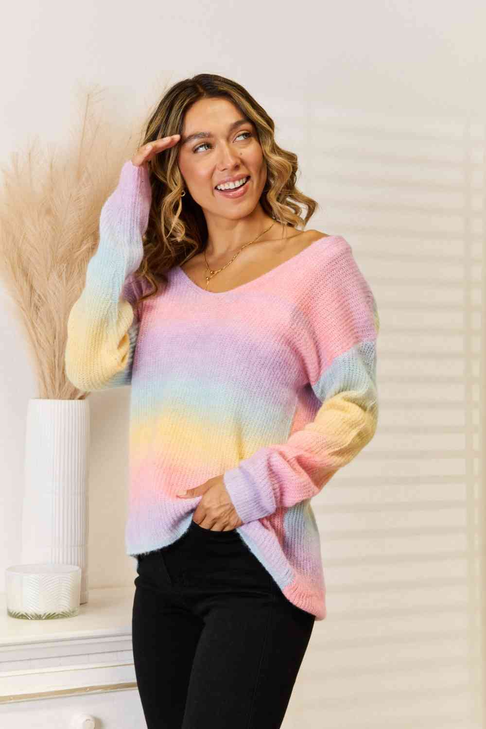 Gradient V-Neck Sweater