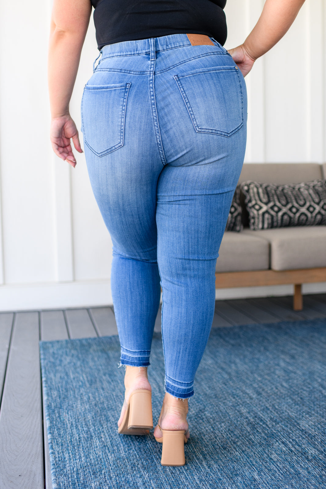 Amanda High Rise Pull on Release Hem Skinny Jean by Judy Blue