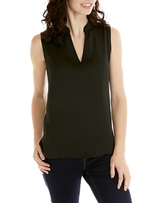 Black V-neck Sleeveless Top