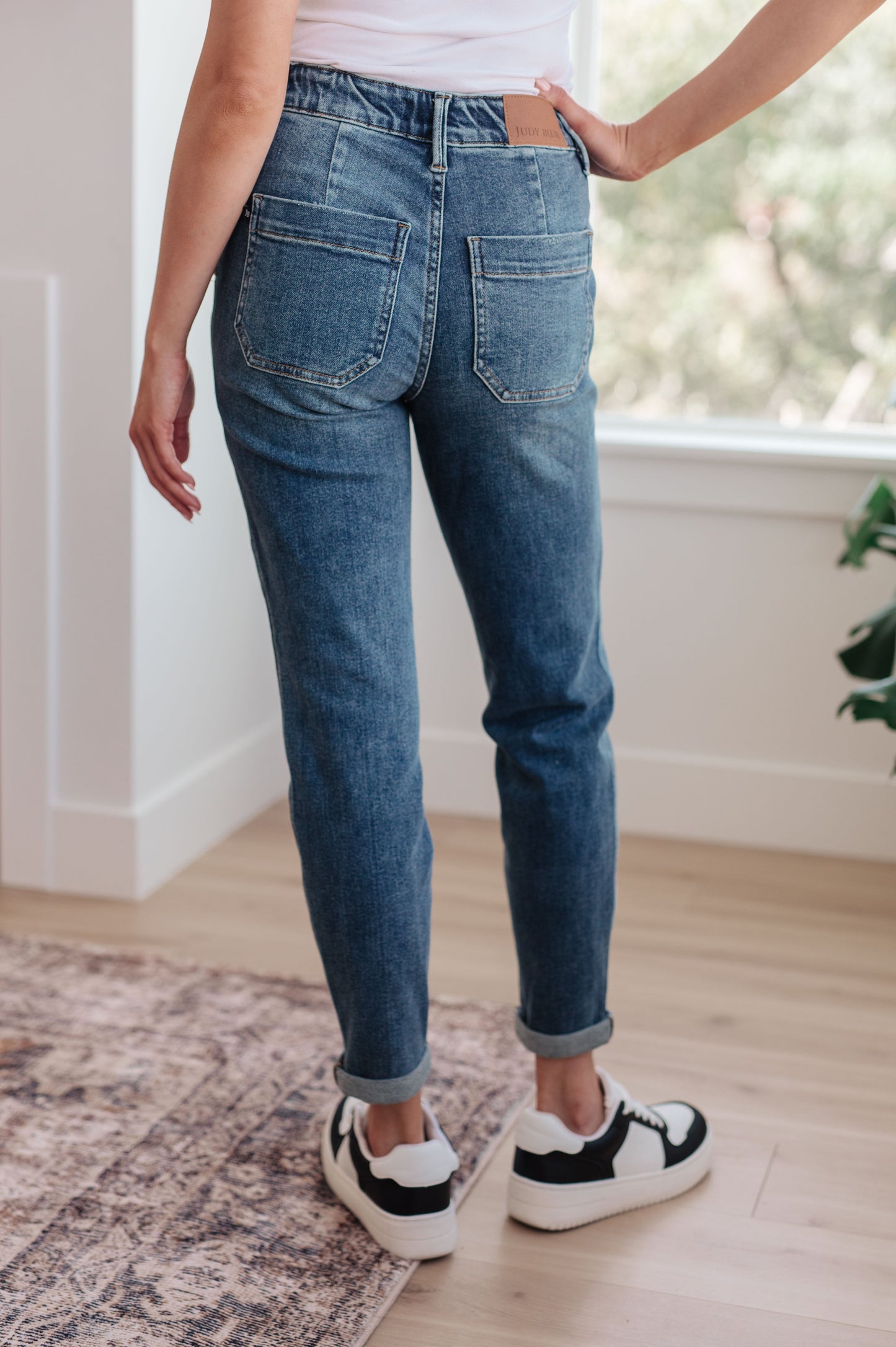 Payton Pull On Denim Joggers in Medium Wash by Judy Blue