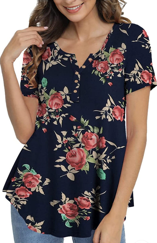 Floral Button Top