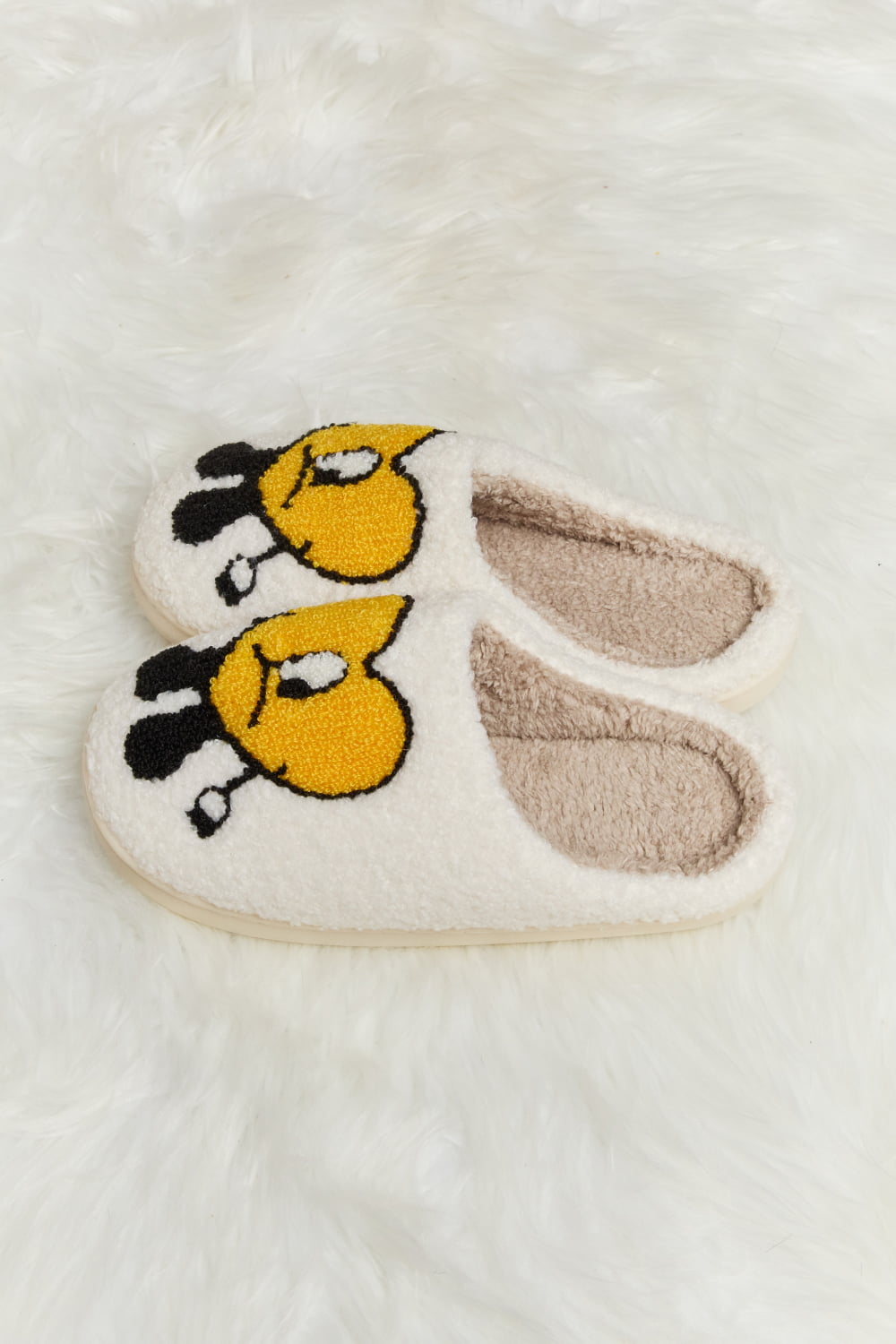 Heart Print Plush Slippers