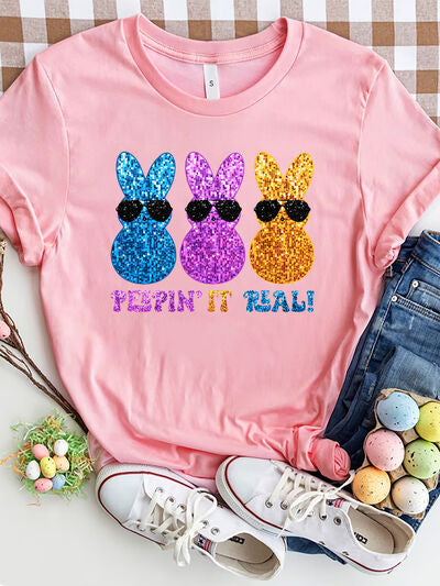 Sequin Rabbit Short Sleeve T-Shirt