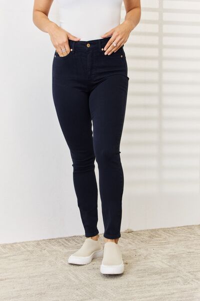 Garment Dyed Tummy Control Skinny Jeans by Judy Blue