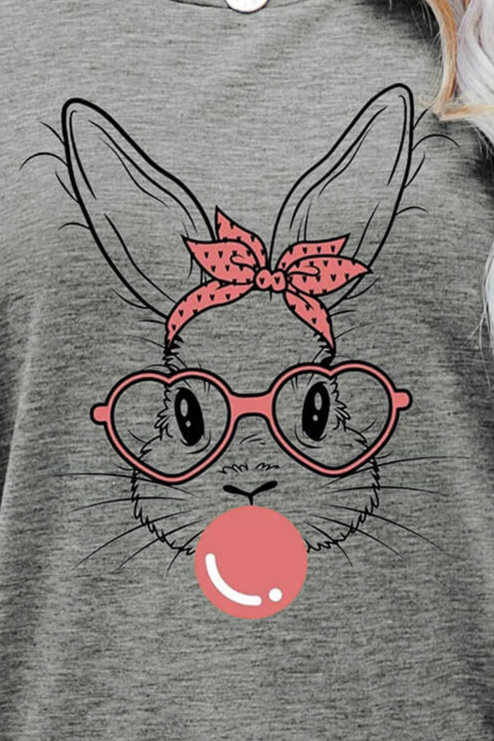 Bunny Gum Graphic Round Neck T-Shirt