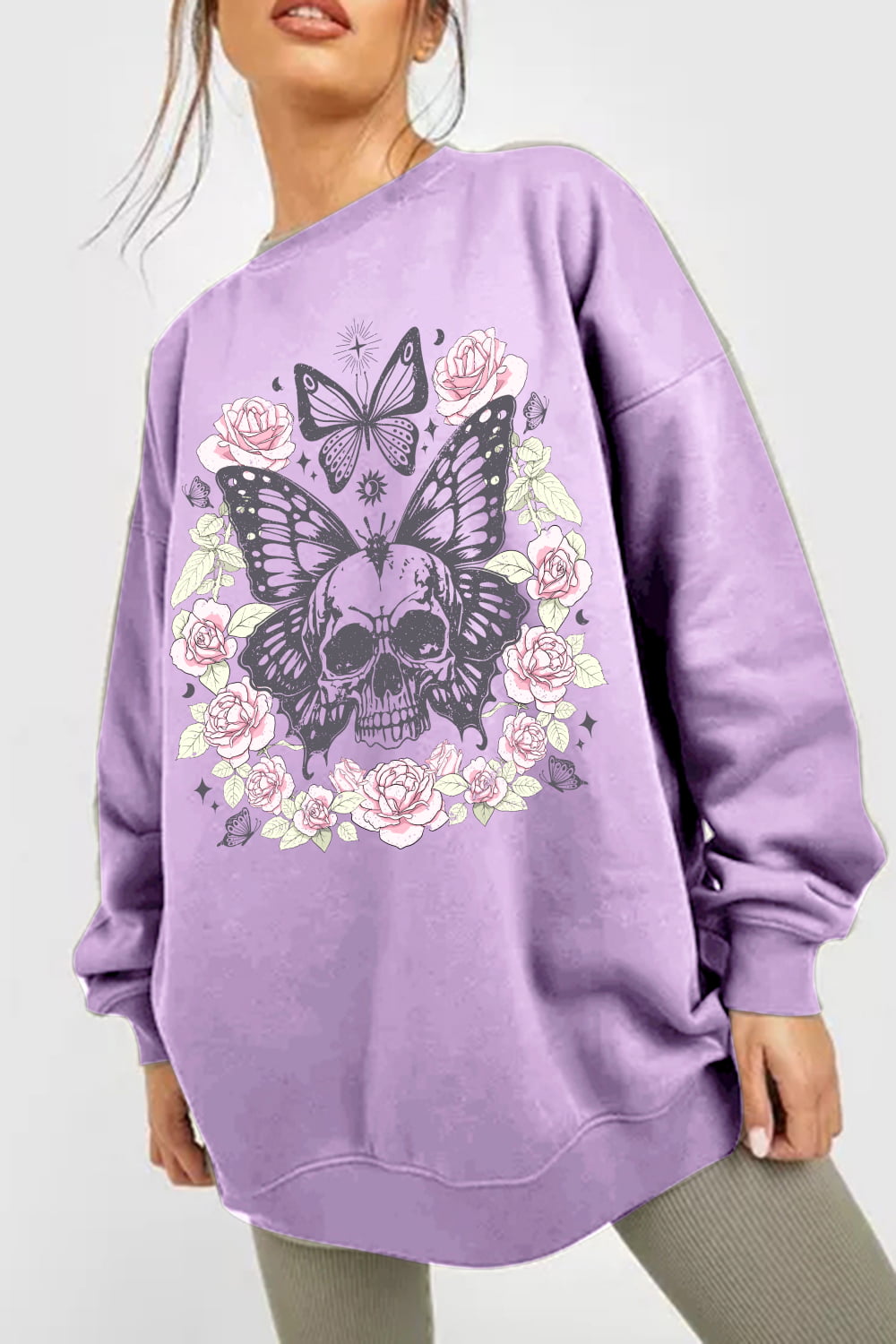 Skull Butterfly Graphic Sweatshirt