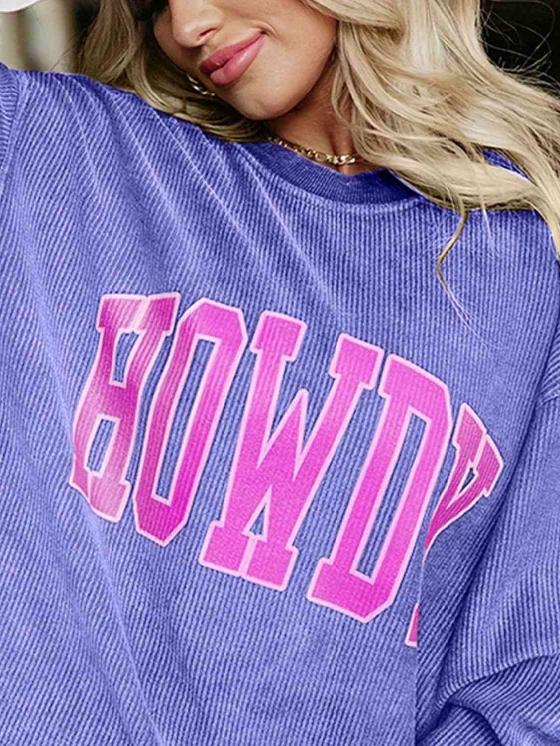 HOWDY Graphic Round Neck Sweatshirt