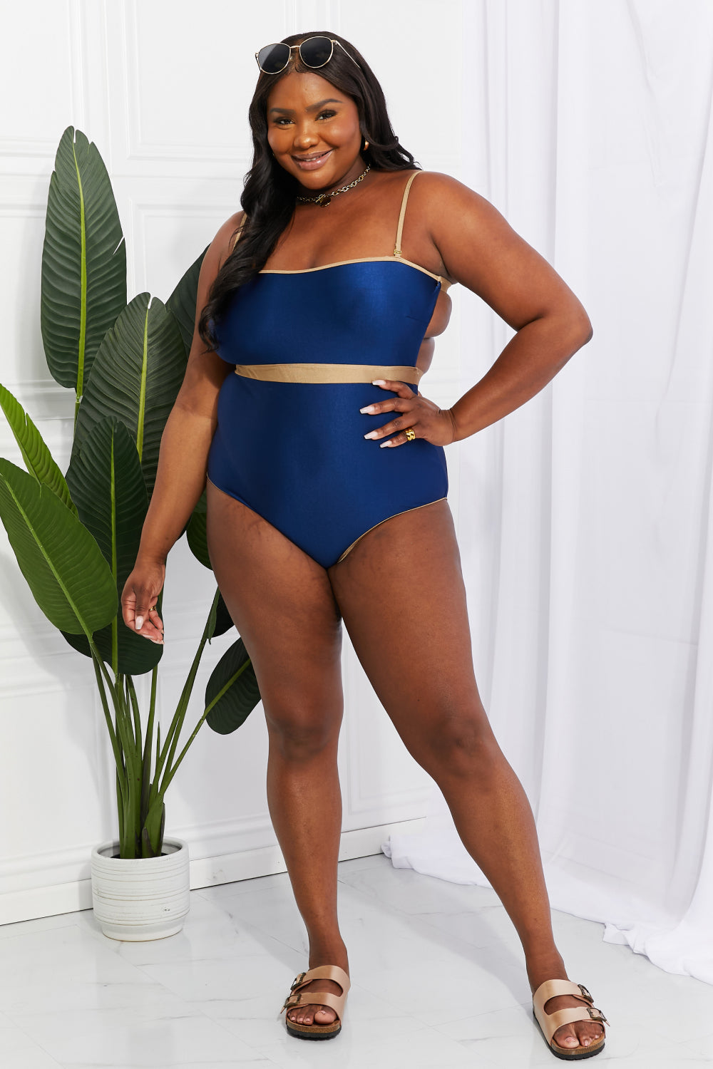 Wave Break Contrast Trim One-Piece