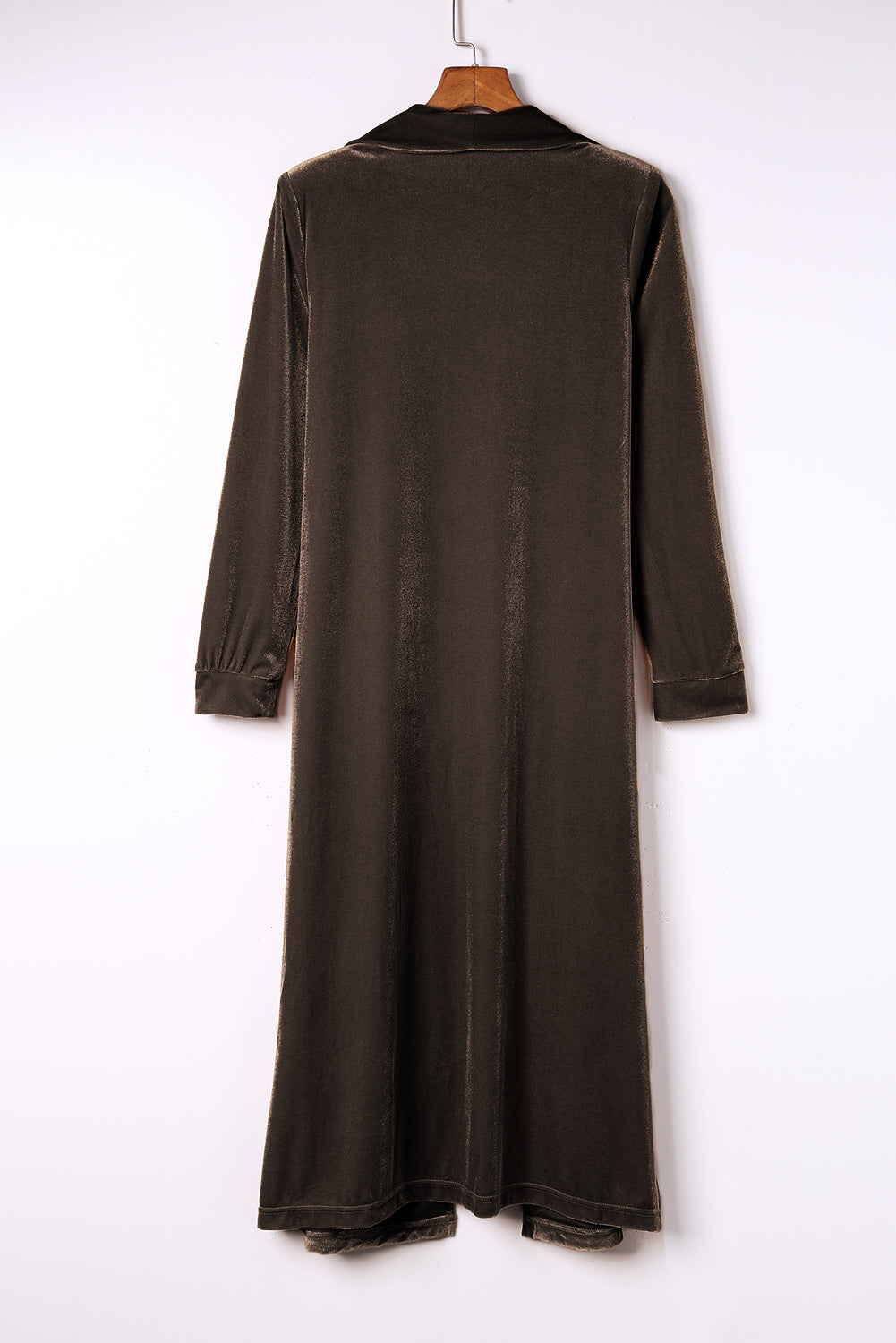 Velveteen Open Front Long Sleeve Cover Up